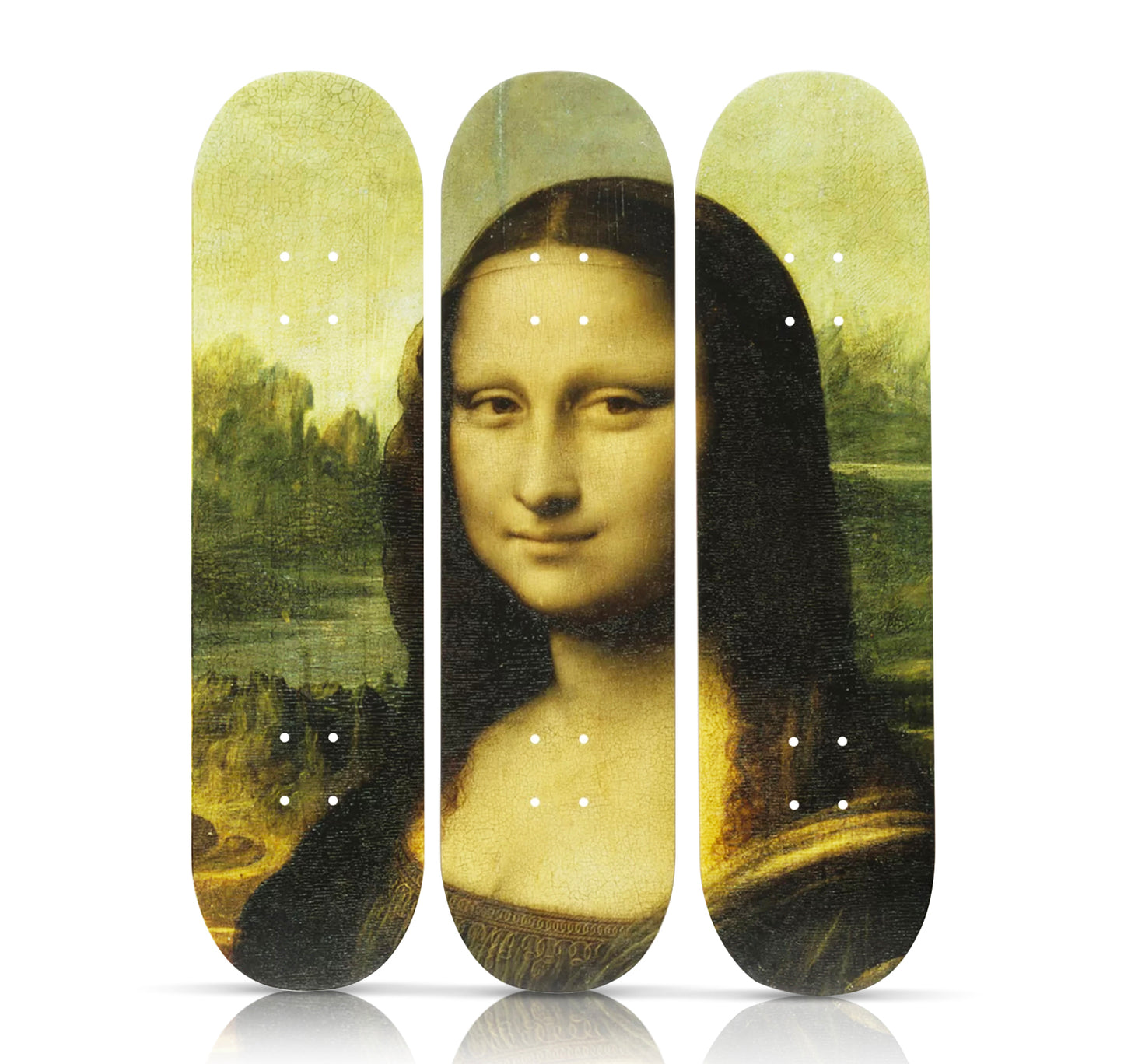 LEONARDO da VINCI (after) 'Mona Lisa' (2020) Triptych Skateboard Deck Set