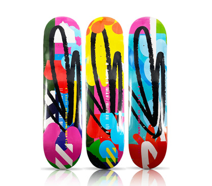 MASER x 1xRUN 'Sprout A + B + C'  (2021) Triptych Skateboard Deck Set