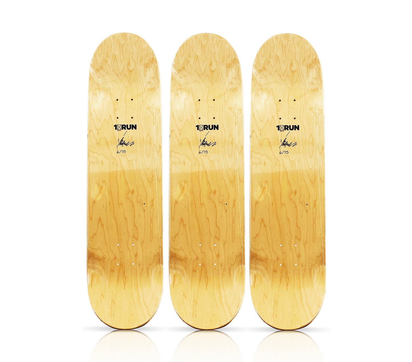 MASER x 1xRUN 'Sprout A + B + C'  (2021) Triptych Skateboard Deck Set