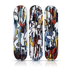 MOMIES x Deck-On 'Dégoulinant (Dripping) V2' (2012) Triptych Skateboard Deck Set