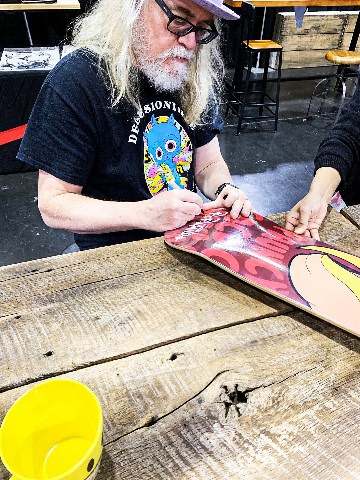 RON ENGLISH 'Coco Puffed Paunch' (2019) Hand-Signed Skateboard Deck