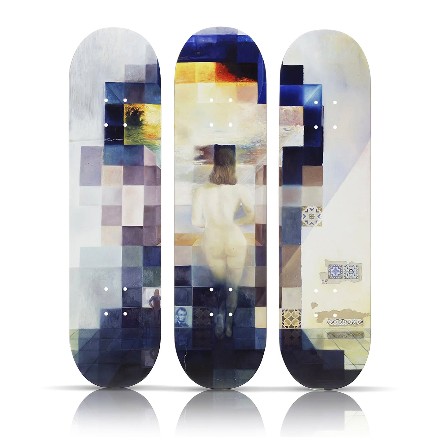 SALVADOR DALI (after) 'Gala Contemplating the Mediterranean' (2020) Triptych Skateboard Deck Set
