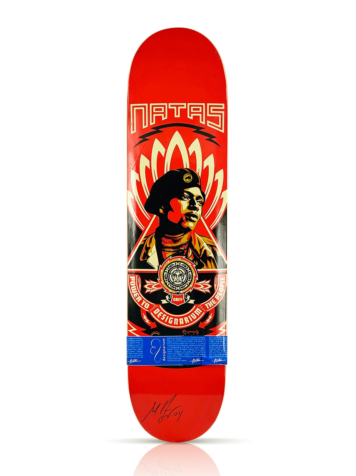 SHEPARD FAIREY x Designarium 'Natas Panther' (2004) Hand-Signed Skateboard Deck