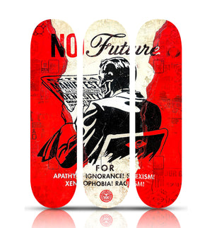 SHEPARD FAIREY 'No Future' (2017) Triptych Skateboard Deck Set