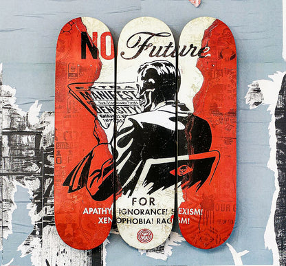 SHEPARD FAIREY 'No Future' (2017) Triptych Skateboard Deck Set