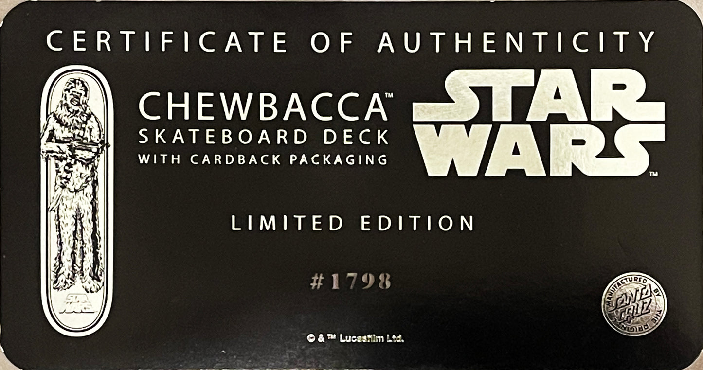 STAR WARS x Santa Cruz 'Chewbacca' (2014) LE Skateboard Deck