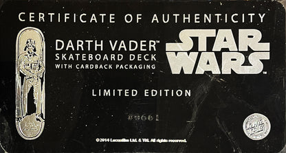 STAR WARS x Santa Cruz 'Darth Vader' (2014) LE Skateboard Deck