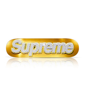 SUPREME 'Bling Box Logo' (2021) Skateboard Deck (gold)