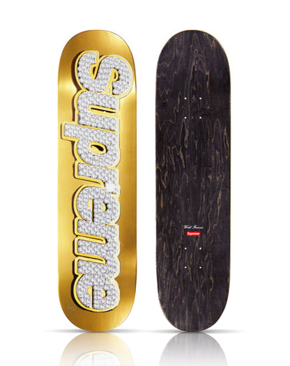 SUPREME 'Bling Box Logo' (2021) Skateboard Deck (gold)