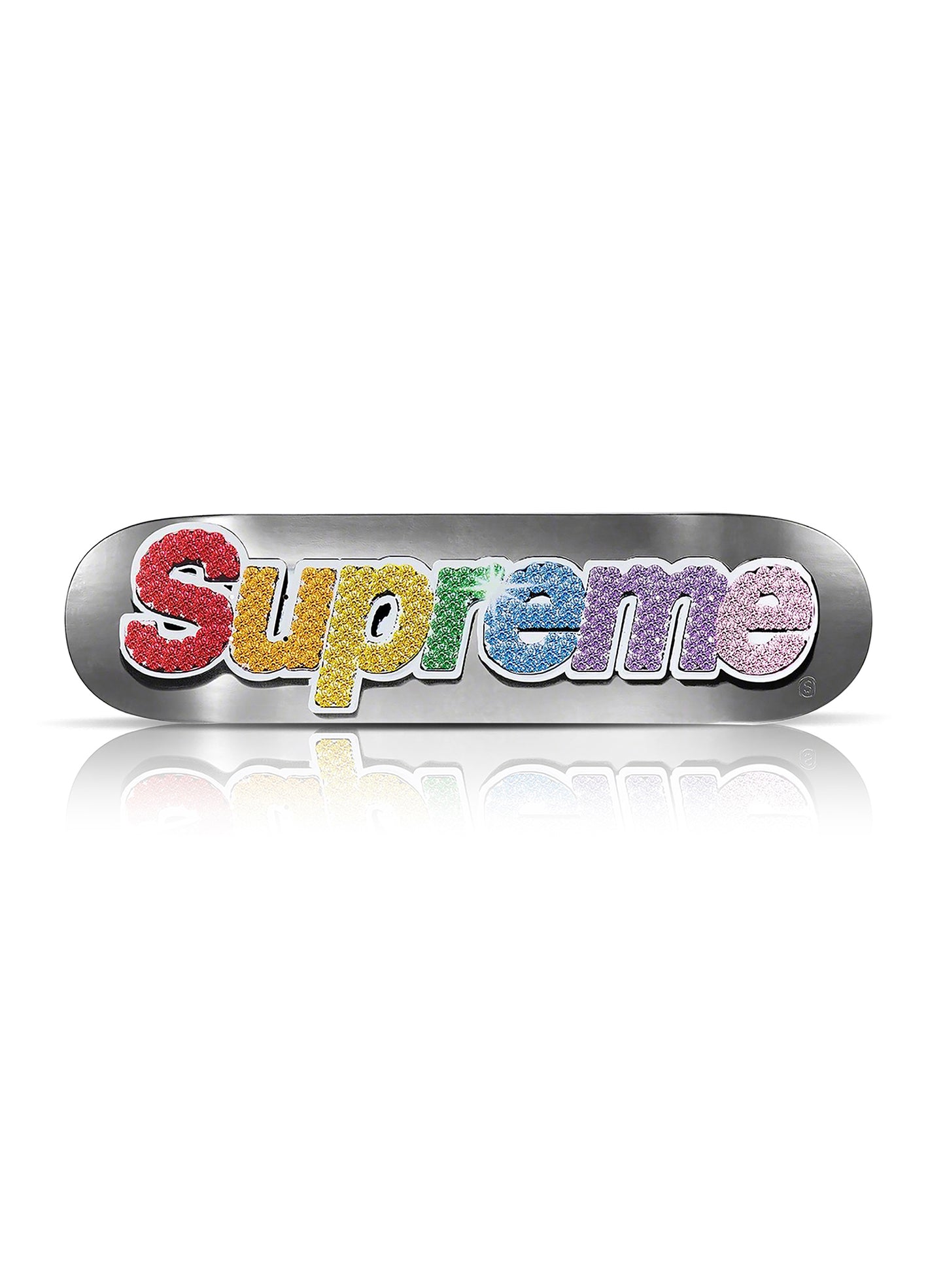 SUPREME 'Bling Box Logo' (2021) Skateboard Deck (platinum)