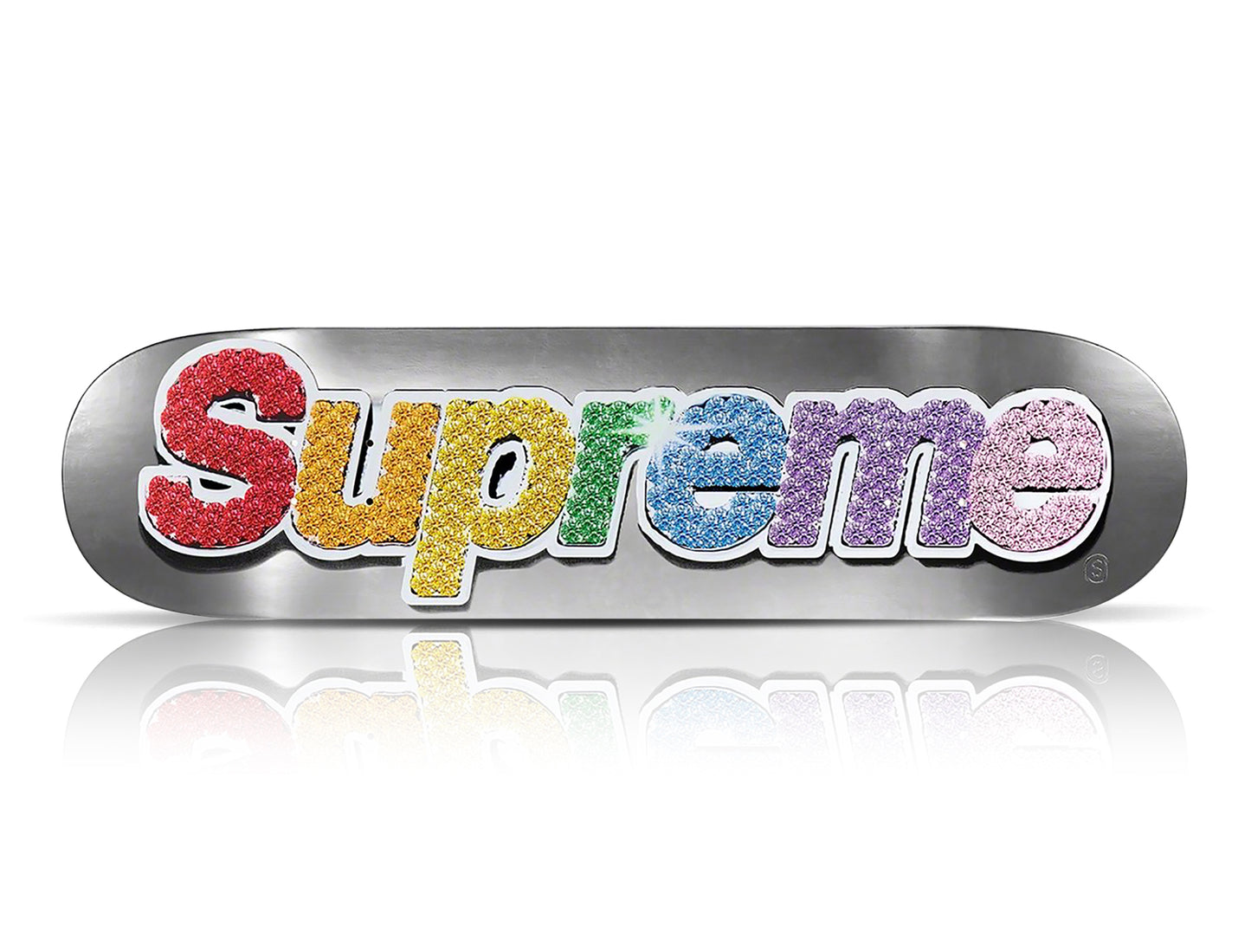 SUPREME 'Bling Box Logo' (2021) Skateboard Deck (platinum)