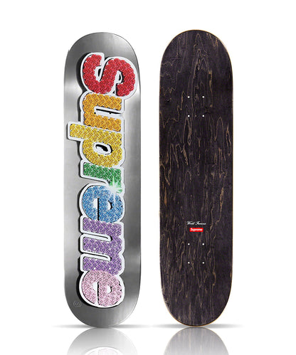 SUPREME 'Bling Box Logo' (2021) Skateboard Deck (platinum)