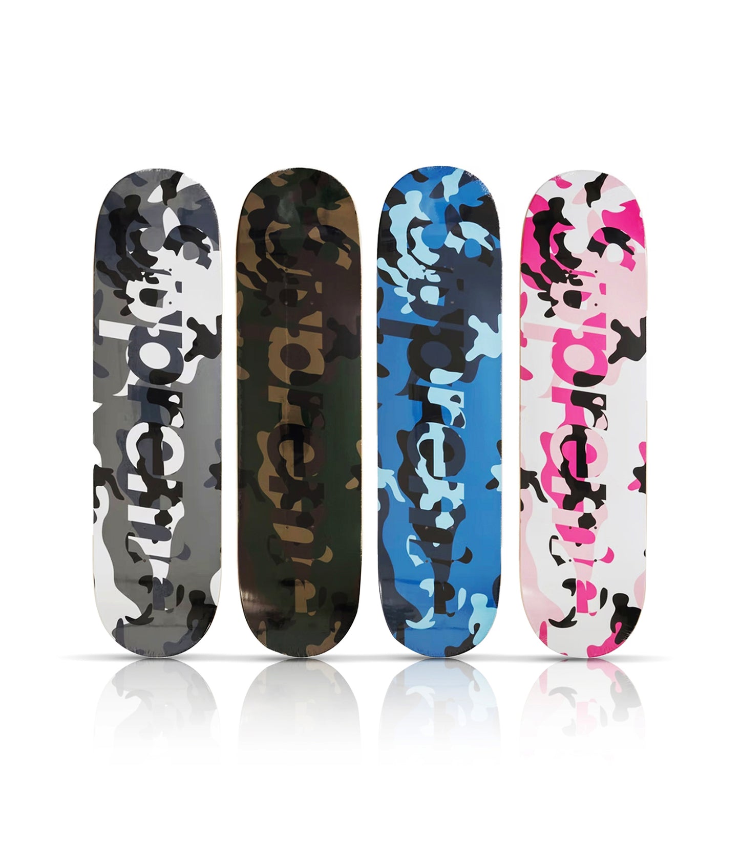 SUPREME 'Camo Logo' (2020) Quadriptych Skateboard Deck Set