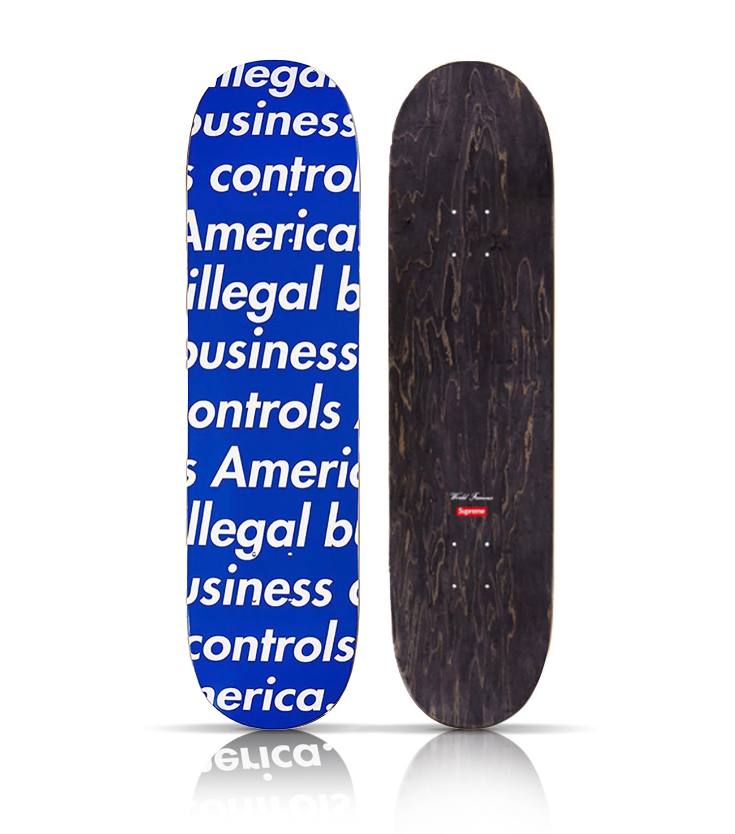 SUPREME 'Illegal Business Controls America' (2017) Skateboard Deck (blue)