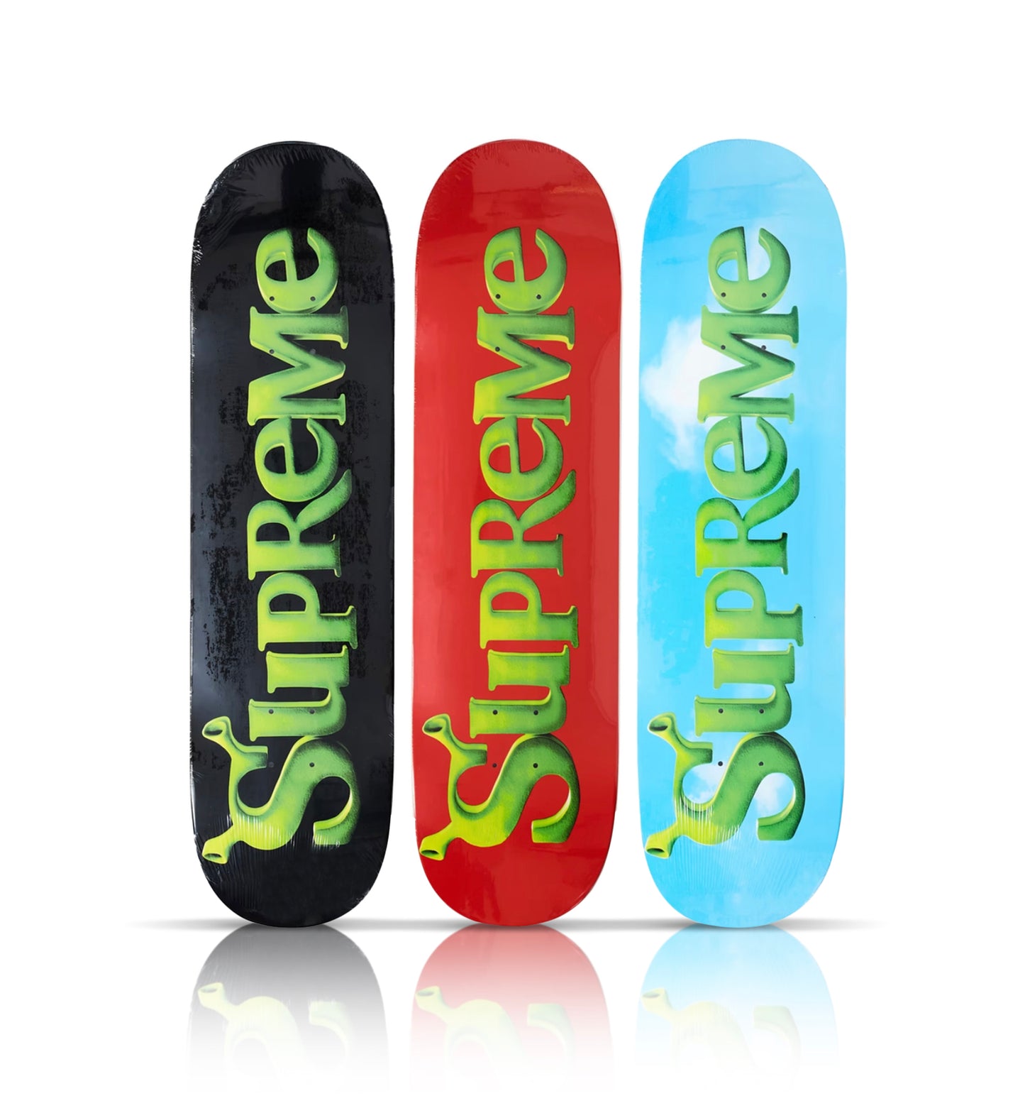 SUPREME 'Shrek' (2021) Triptych Skateboard Deck Set