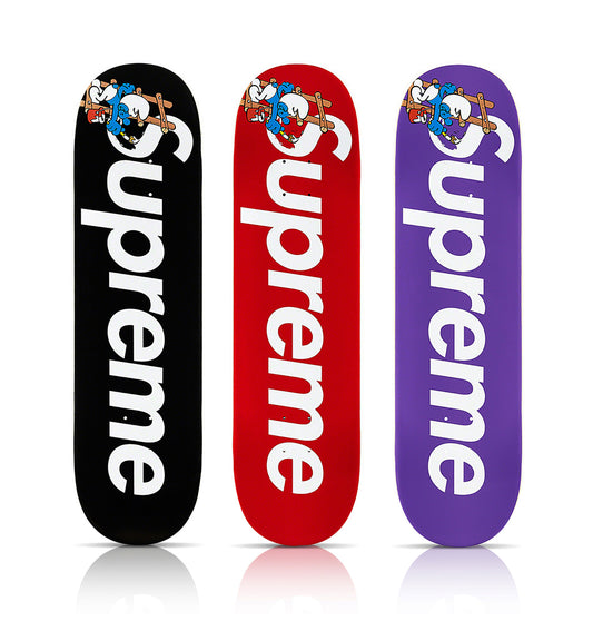 SUPREME 'The Smurfs' (2020) Triptych Skateboard Deck Set