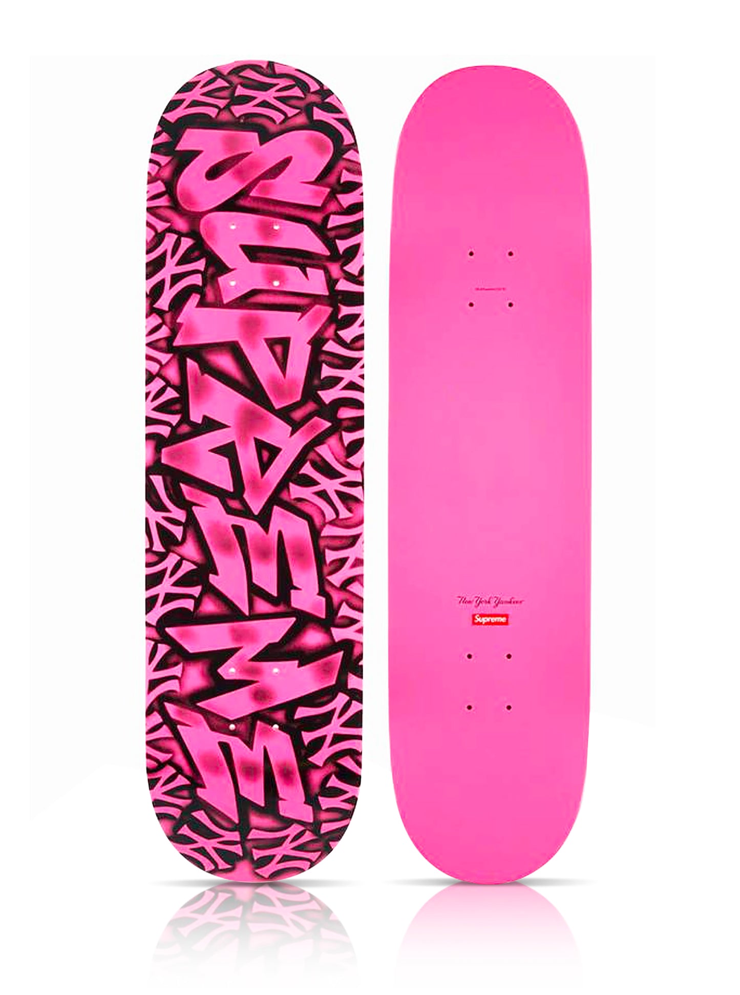 SUPREME 'Yankees Airbrush' (2021) Skateboard Deck (pink)