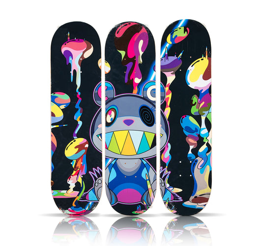 TAKASHI MURAKAMI 'Polluted' (2019) Triptych Skateboard Deck Set