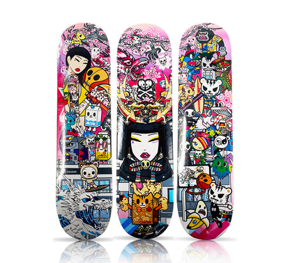 TOKIDOKI x NTWRK 'Samurai Girl' (2021) Triptych Skateboard Deck Set