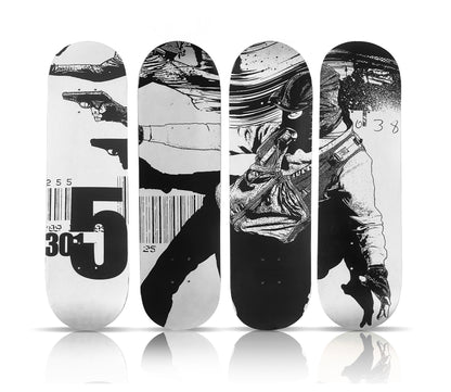 WK INTERACT 'No. 5' (2021) Original Quadriptych Skateboard Deck Set